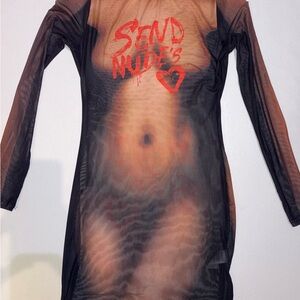 Sheer “Send Nudes” Midi Dress